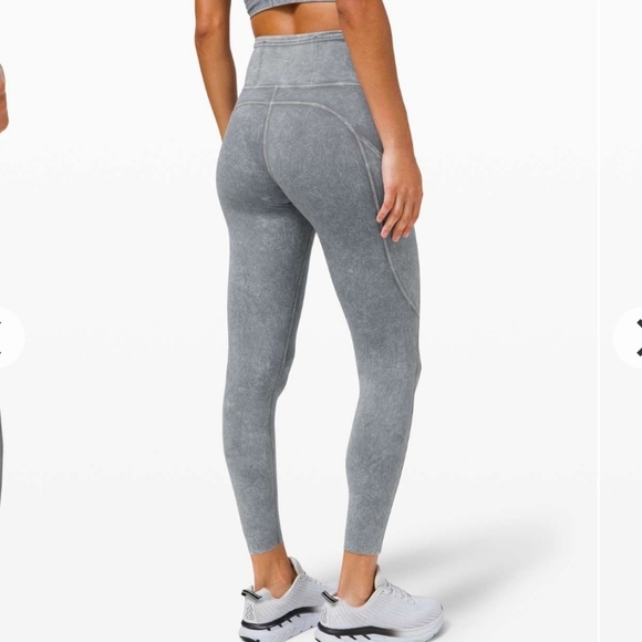 Lululemon Fast and Free High Rise Tight 25" Ice Dye Ice Wash Asphalt Grey 6 - Picture 2 of 16